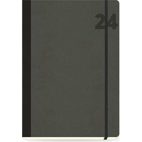 Ημερολόγιο ημερήσιο The Writing Fields Adventure 3070 17x24cm 2024 με λάστιχο flexbook ανάγλυφο εξώφυλλο Off Black